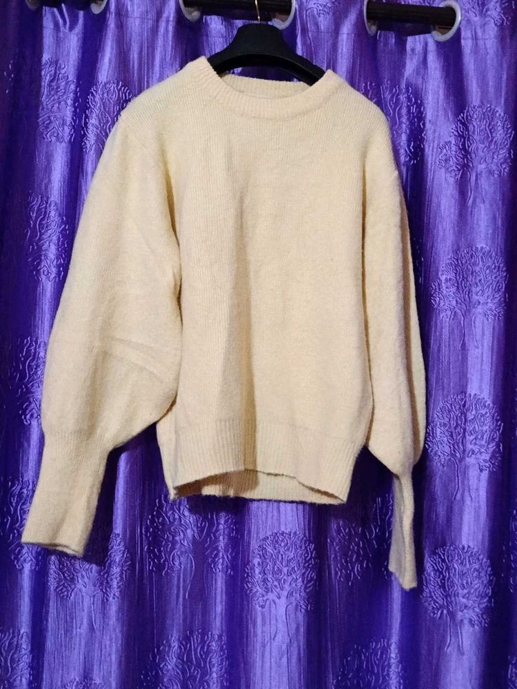 Oversized Knit Sweater - Cream