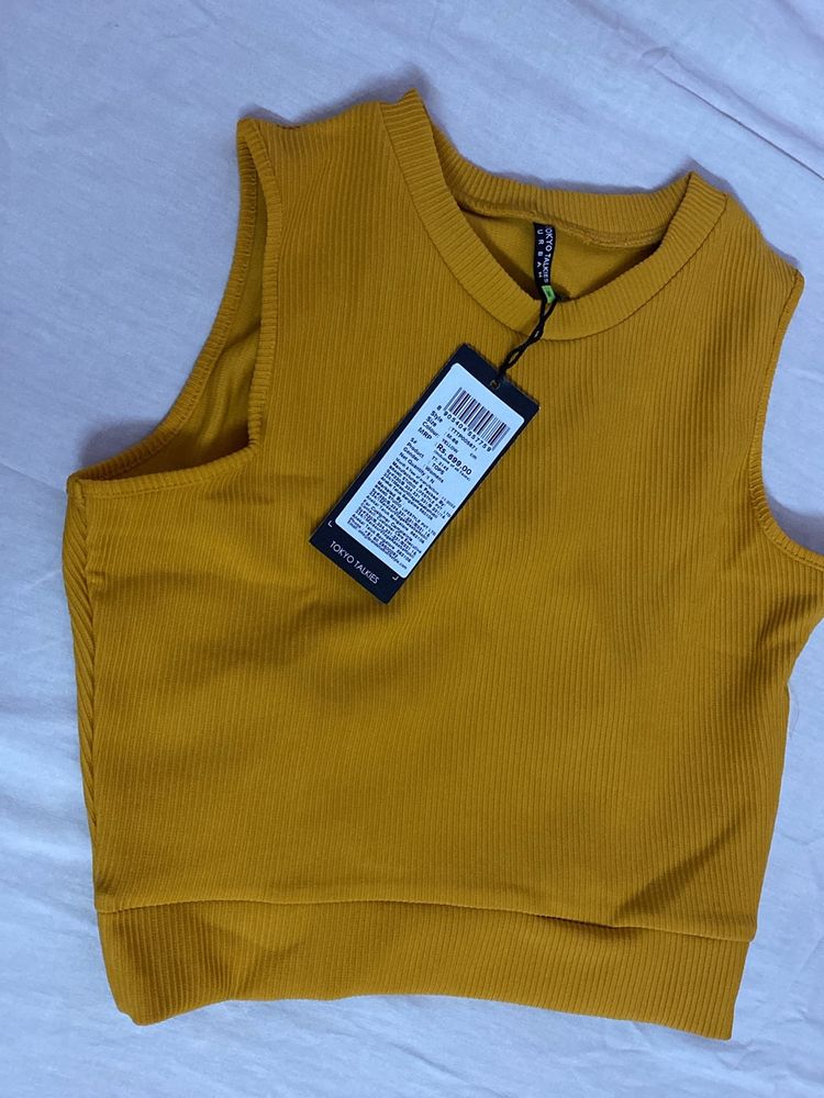 Stylish Cutout Mustard New Top