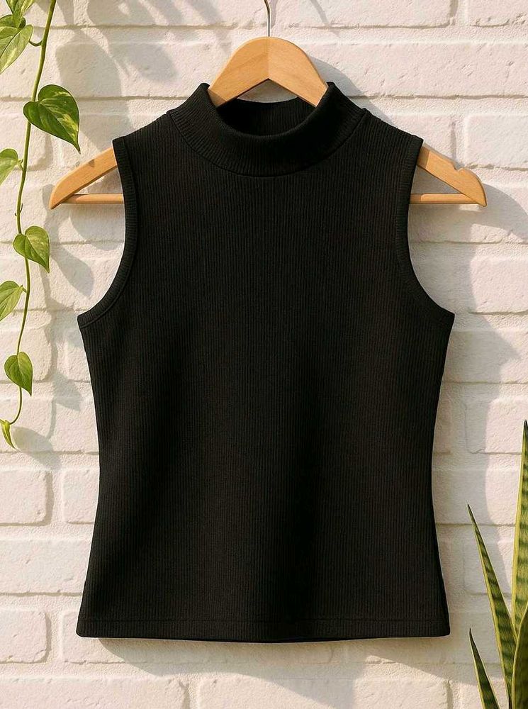 black turtle neck top