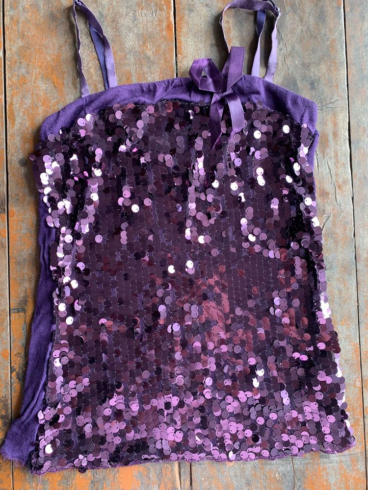 Purple Sequin Party Top