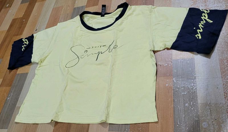Yellow Colour Crop Top