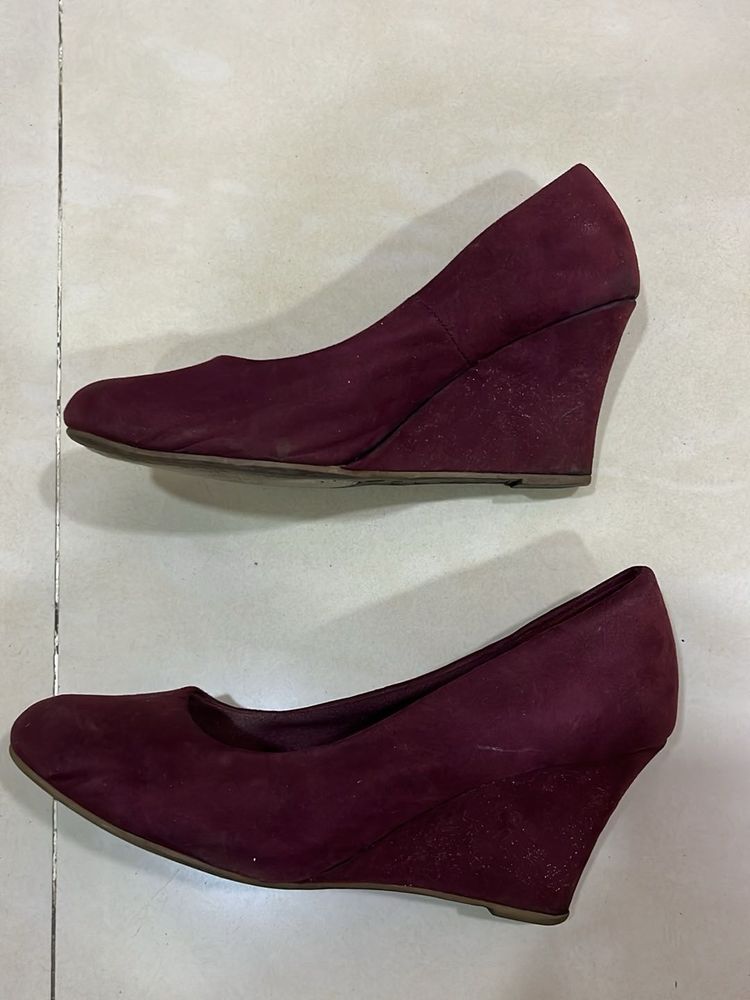 Burgundy Wedge Heels