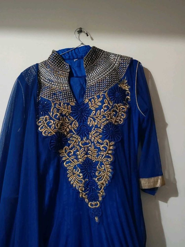 Blue Embroidered Kurta Set