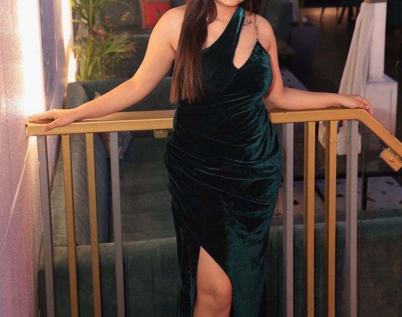 green velvet party wear dress