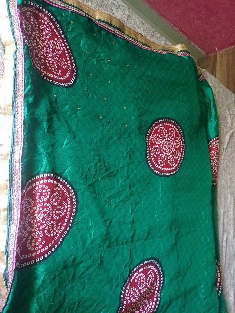 BHANDHEJ SAREE WITH BLOUSE