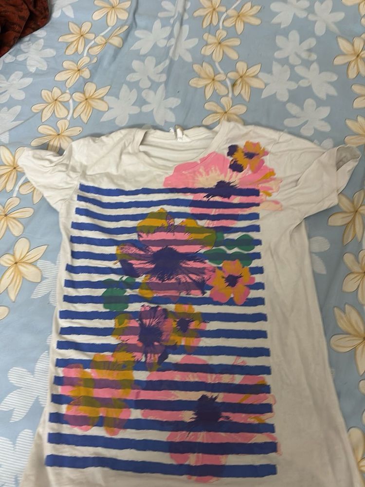 Floral Striped Tee
