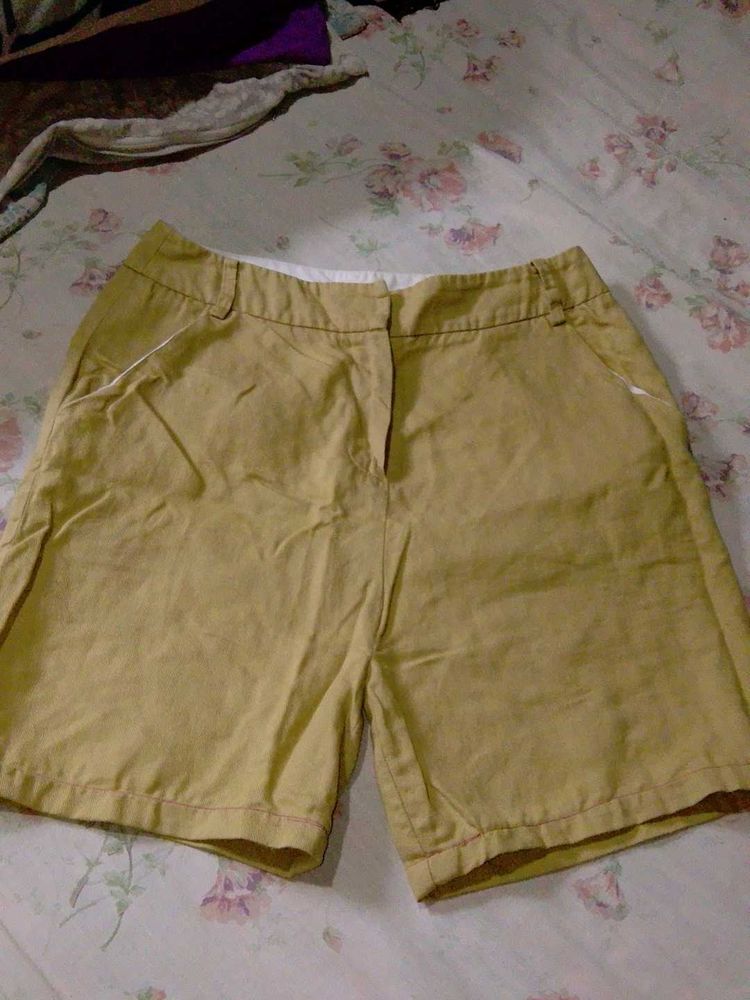 Khaki Casual Women's Shorts