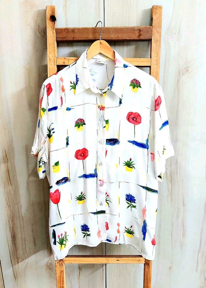 Offwhite Multicolour Print Shirt Size-42-44