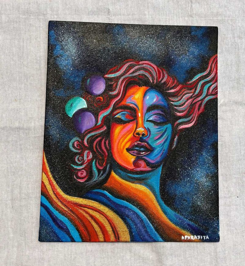 Abstract Woman Space Canvas Painting