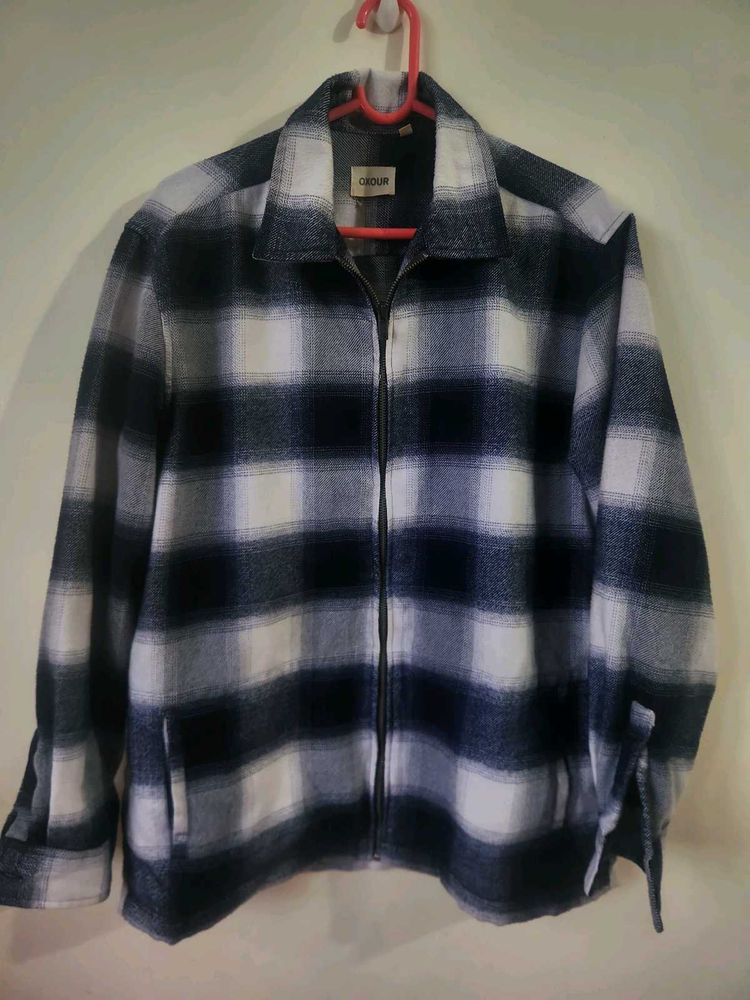Blue And White Check Shirt/Jacket