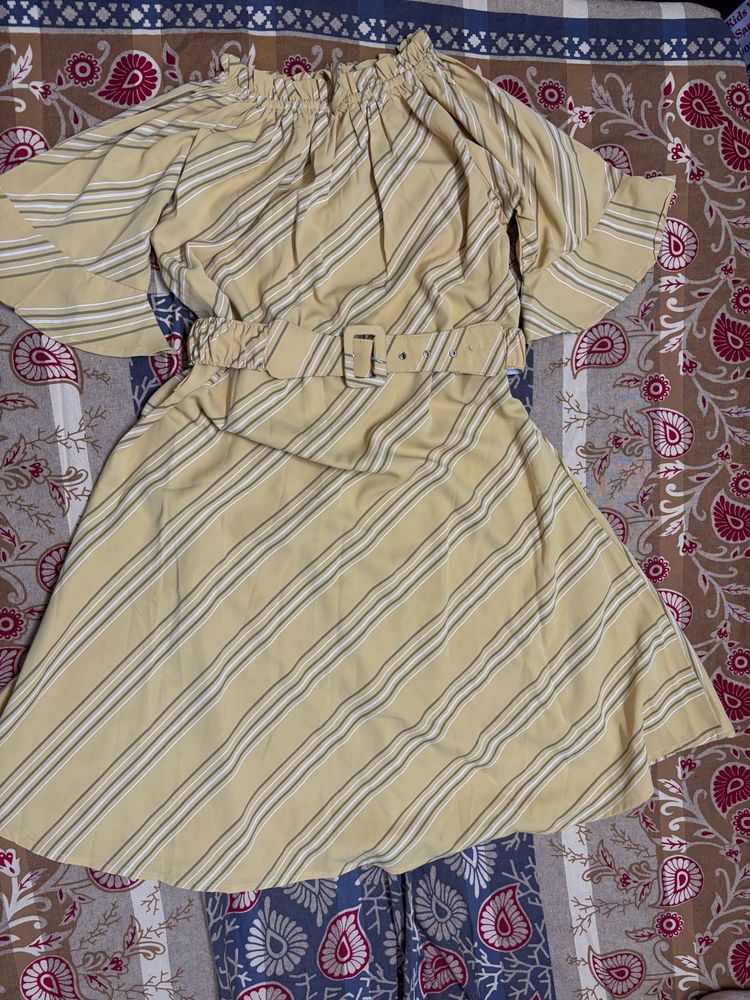 Striped Off-Shoulder Dress