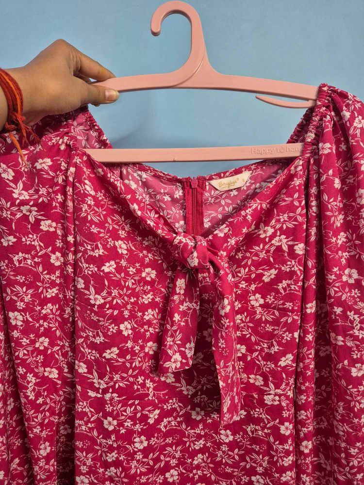 Berrylush Floral Tie-Front Dress MYNTRA