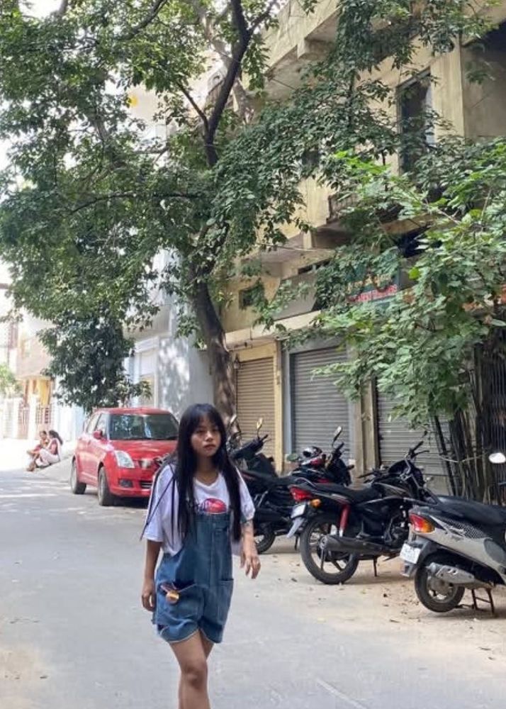 cute korean style denim pinafore