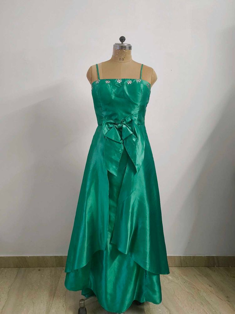 Emerald Green Gown with Bow