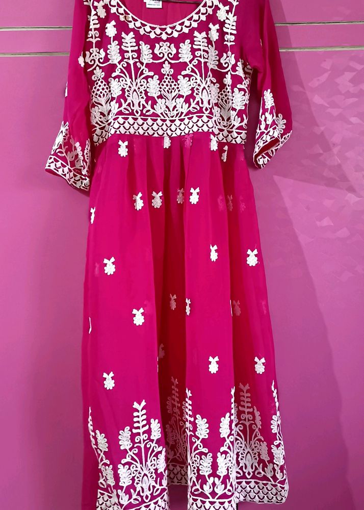 Pink Embroidered Dress