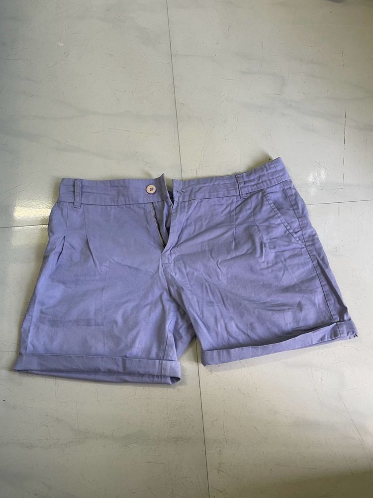 Lavender Women's Pleated Shorts