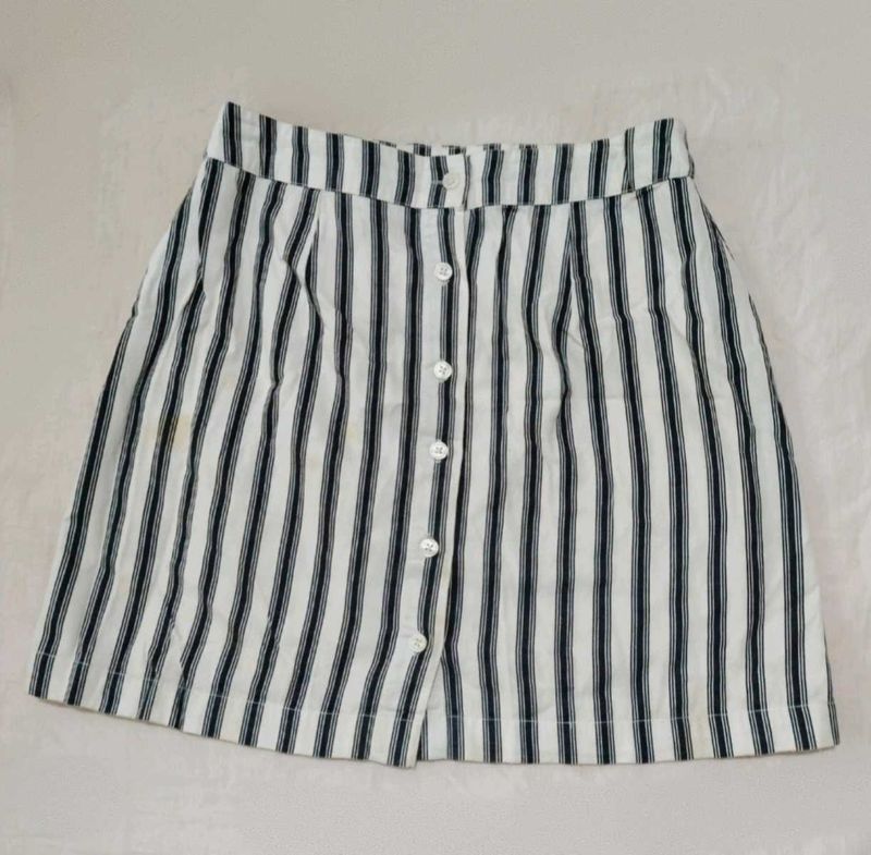 Striped A-Line Mini Skirt