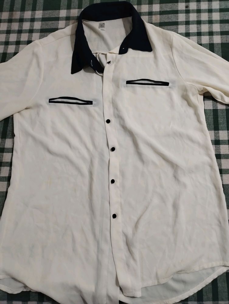 Off White Korean Shirt