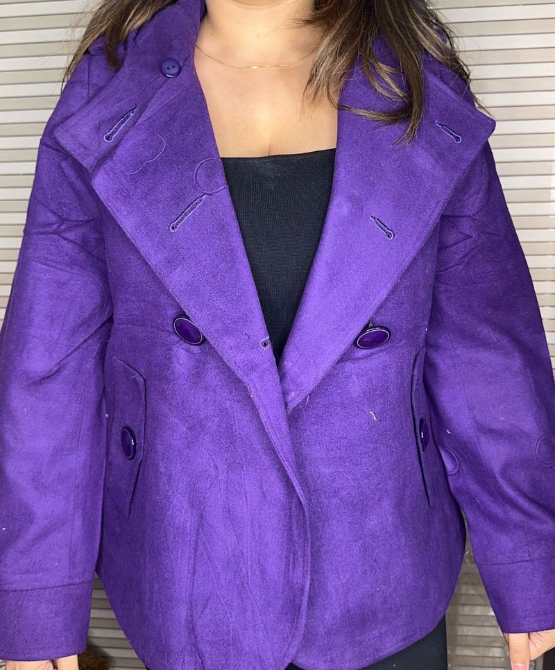 Purple Peacoat Style Jacket