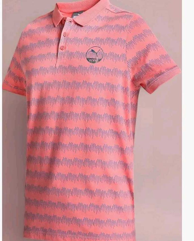 PUMA XONE8 AOP Men Printed Polo Neck Cotton Blend