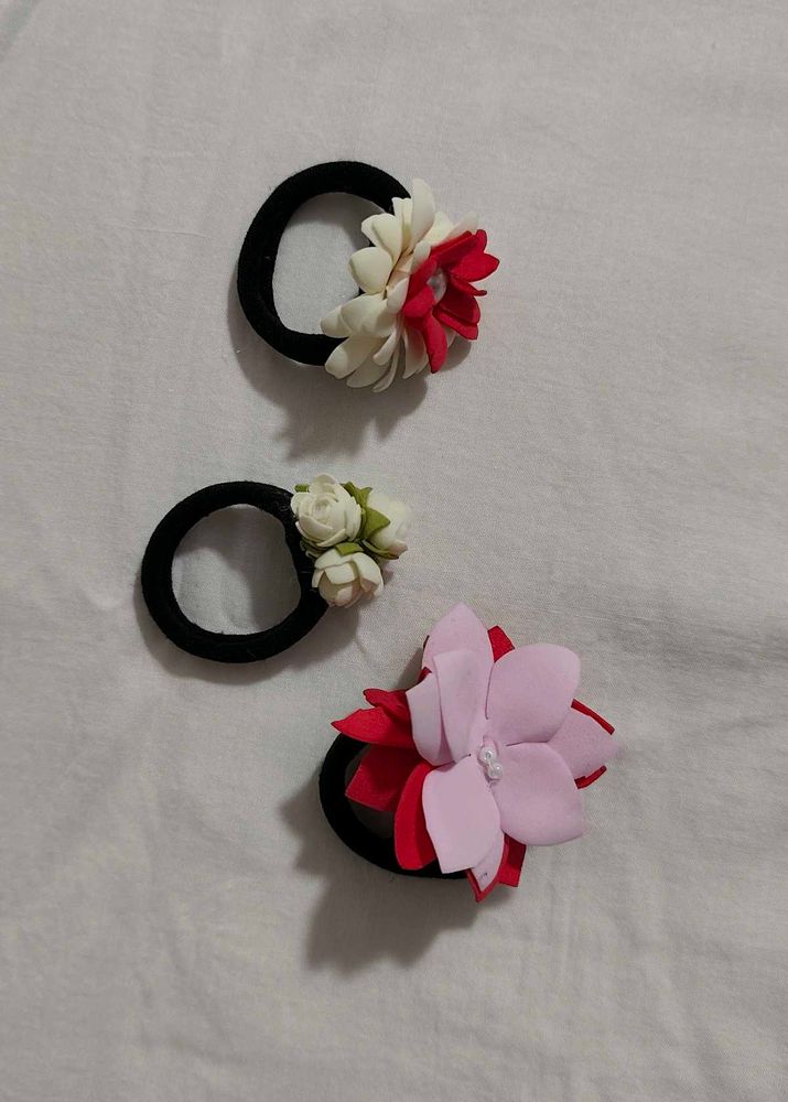 Floral Hair Ties (Set of 3)