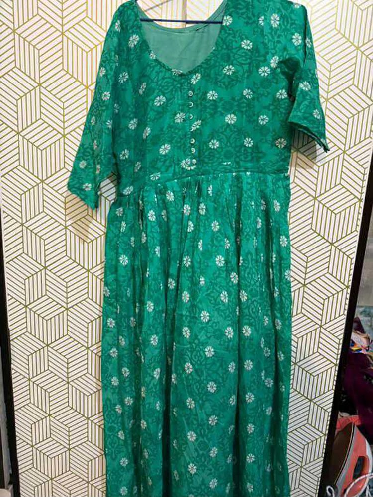 Green Floral Kurta