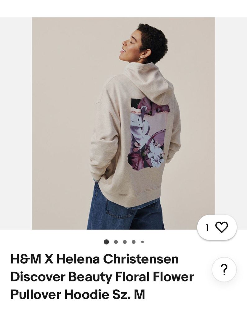 H&amp;M Floral Pullover Hoodie Size L