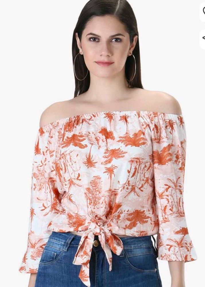 Boho Print Off-Shoulder Top