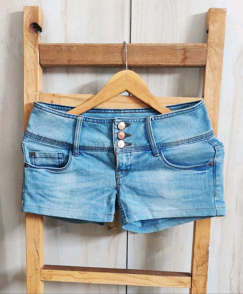 Branded Only Light Wash Denim Shorts Waist-30