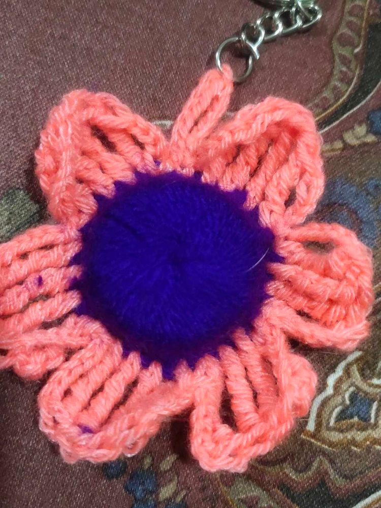 Crochet Flower Keychain