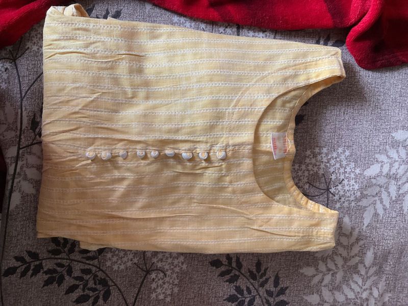 Vintage Yellow Striped Kurta