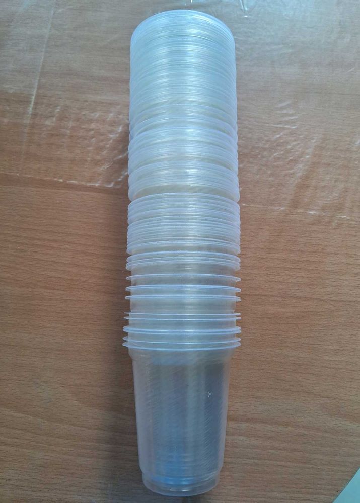 Transparent disposable water / juice glasses