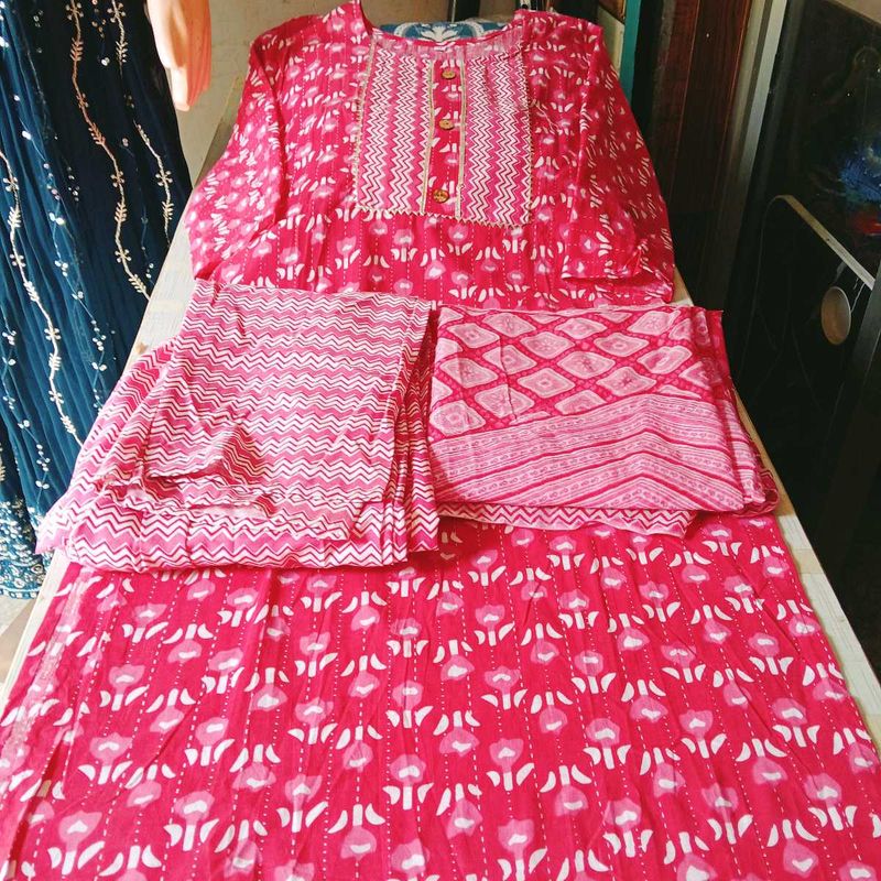 Jaipuri Cotton 3 Piece Set For Women