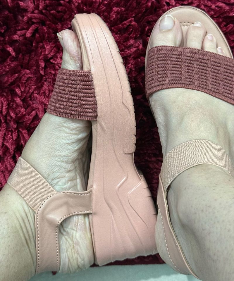 Peach Platform Sandals