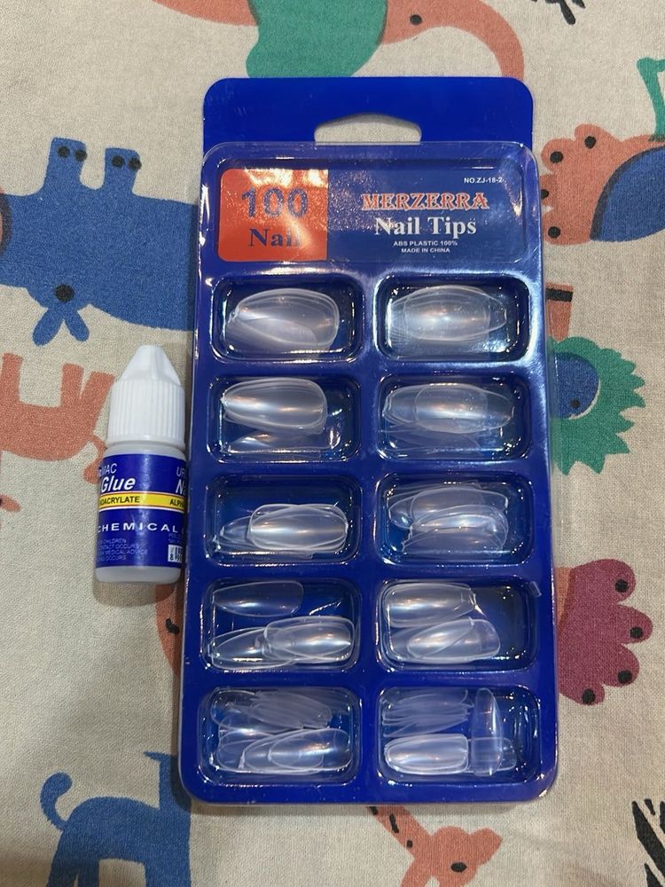 100 Nail Tips with Glue