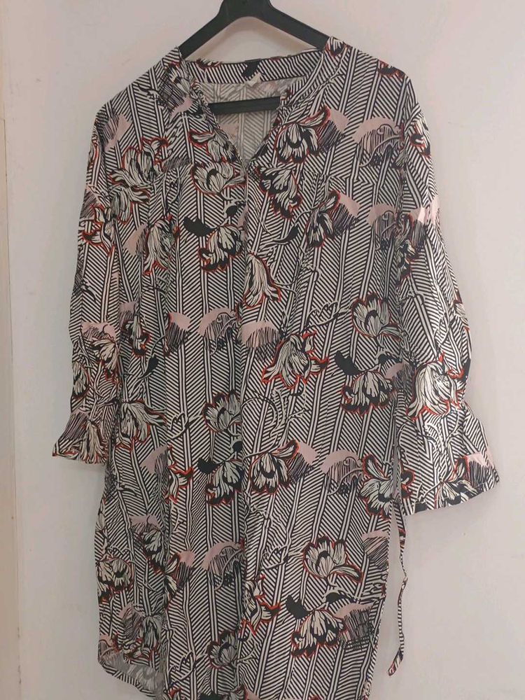Floral &amp; Striped Tunic Dress