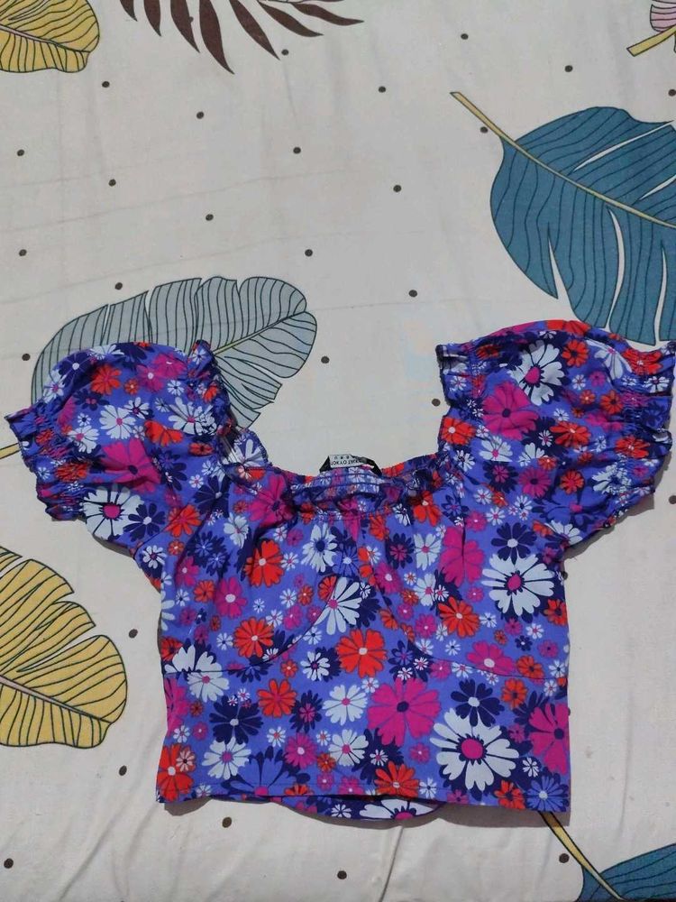 Floral Print Crop Top