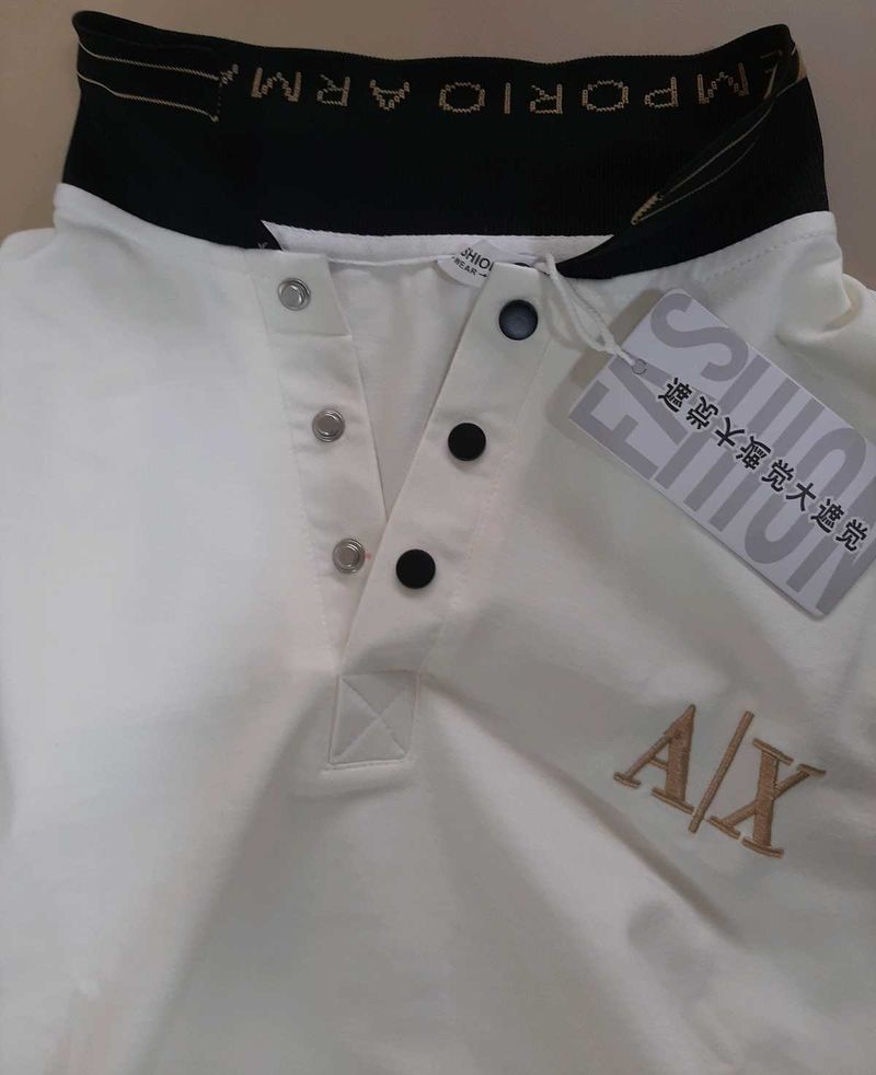 Armani Exchange White Polo