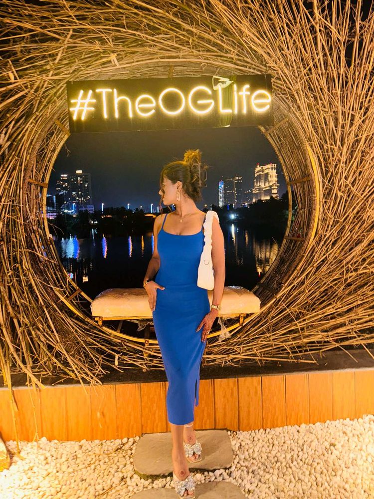 Blue Bodycon Midi Dress