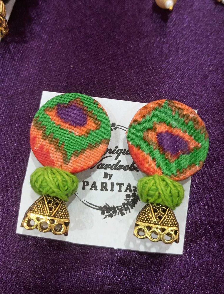 Fabric &amp; Jhumka Earrings