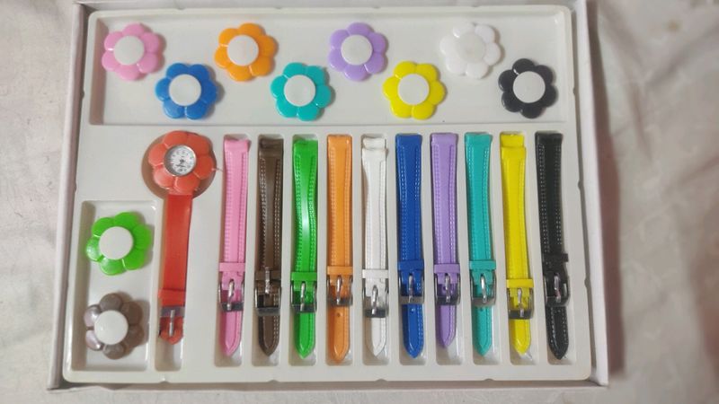 colourful watch with belts and ring watch is not working