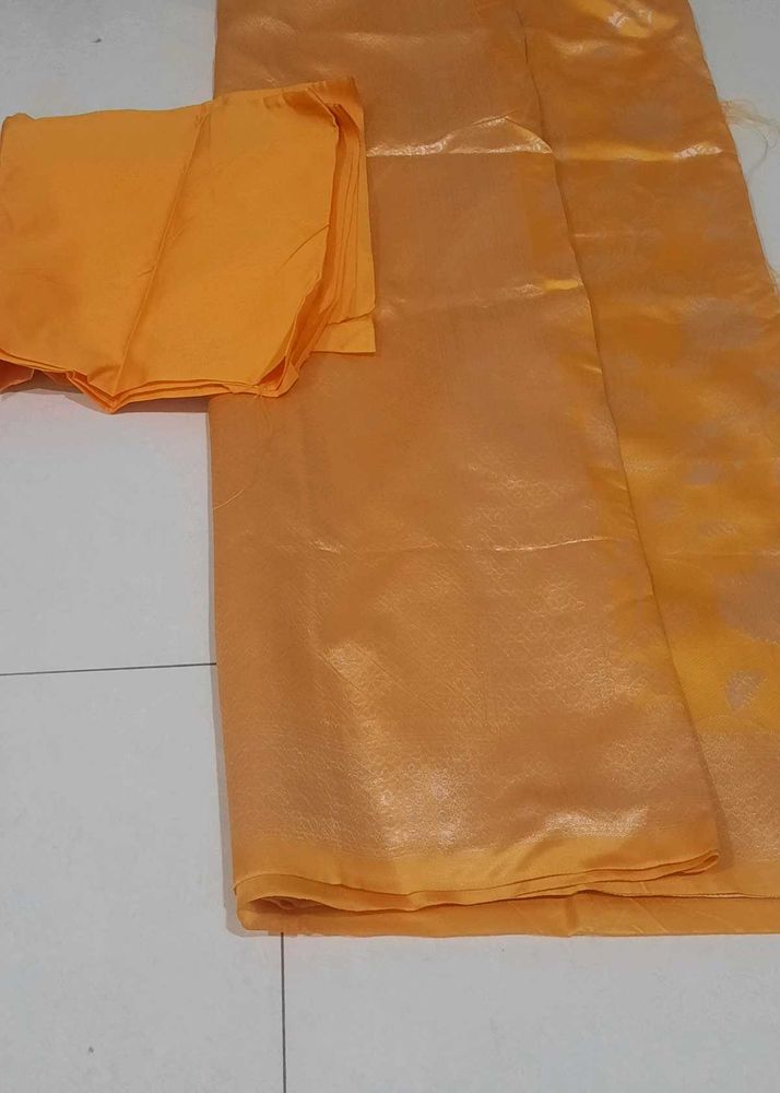 Yellow silk saree