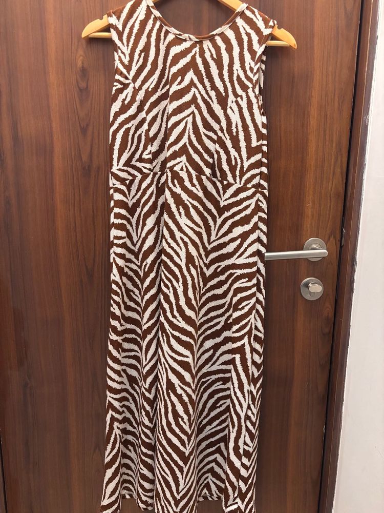 Zebra Print Sleeveless Dress
