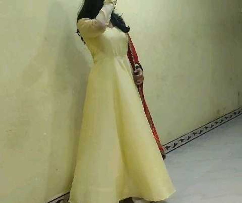 Women&#39;s Yellow Anarkali Suit