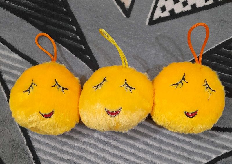 Cute Plush Charms Emoji Teddy Pack Of 3
