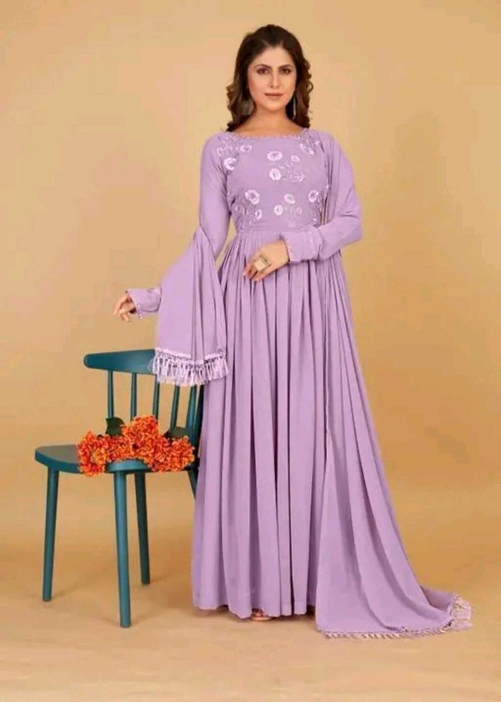 Lavender Embroidery Gown