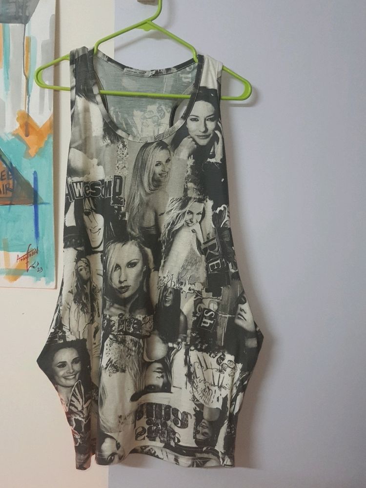 Black N White Mini Casual Dress