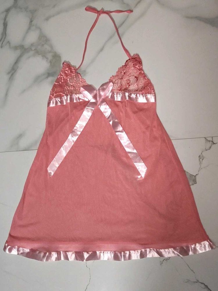 Pink Lace Babydoll Lingerie