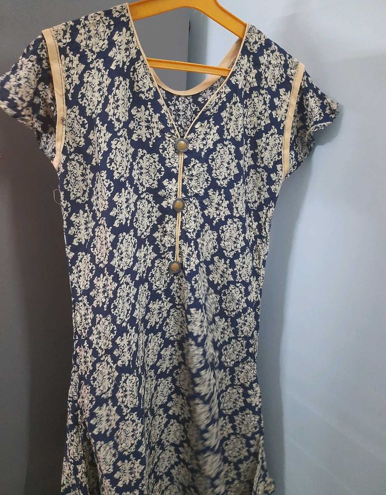 Soft Navy Blue And Sand Top