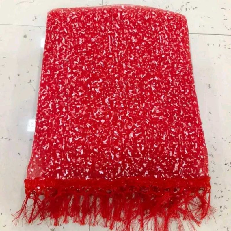 Red Embellished Dupatta